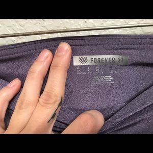 Forever 21 Pants - Forever 21 shiny leggings purple & black Forever 21 Pants - Forever 21 shiny leggings purple & black